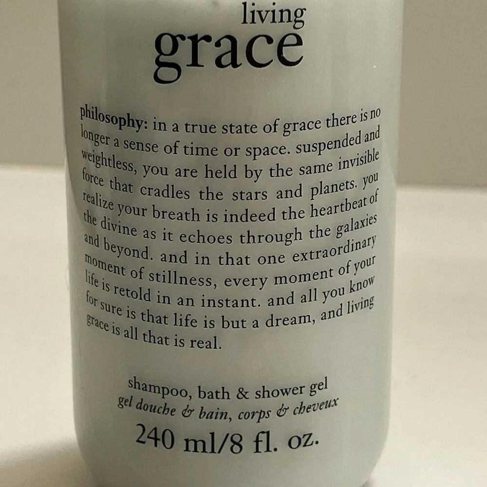 Philosophy Living Grace Shampoo, Bath & Shower Gel Lightly Scented 8 fl oz New